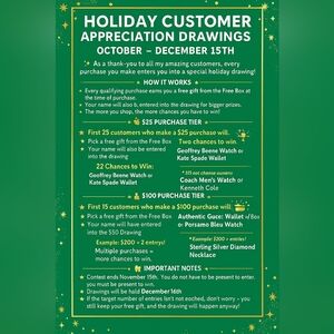 Holiday Customer Appreciation Drawings Poster